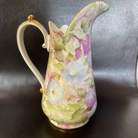Skye McGhie Porcelain Pitcher-Morning Glory- 9” - Picture 1 of 5